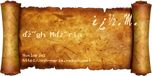 Ágh Mária névjegykártya