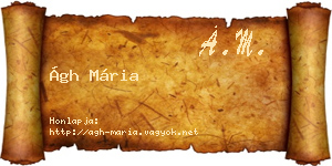 Ágh Mária névjegykártya